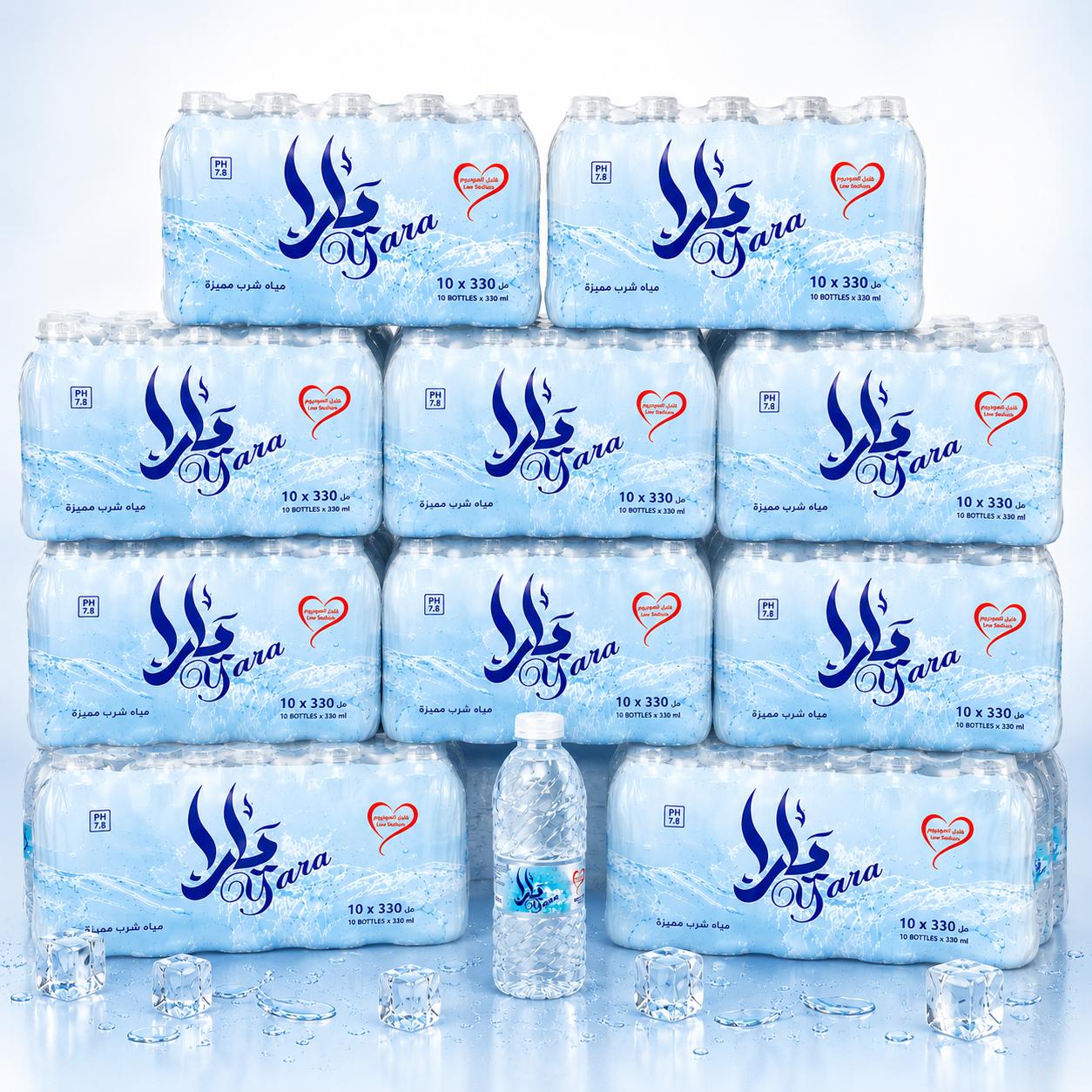١٠ شدات مياه يارا (٢٠٠ علبه)